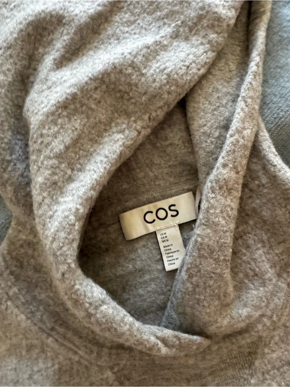COS Light Gray Merino Wool Knit Hoodie Sweater - Picture 2 of 5